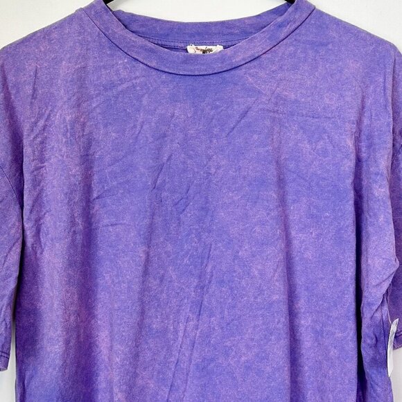 NWT Nordstrom Somewhere West Women's Purple Distressed Short Sleeve - L - Picture 2 of 7